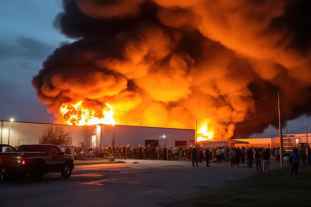 An estimated 300 homes damaged or destroyed in massive fire.